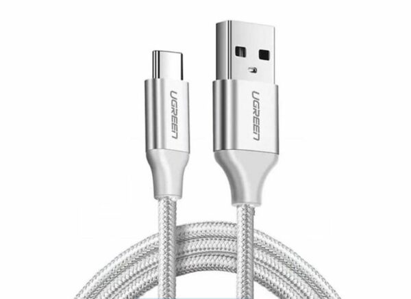 UGREEN USBC to USB2.0 1.5m Braided Cable-White (GrimworX) - Image 3