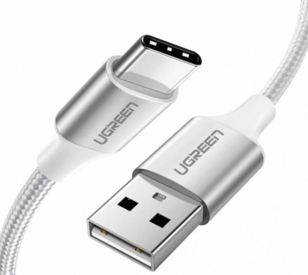 UGREEN USBC to USB2.0 1.5m Braided Cable-White (GrimworX)