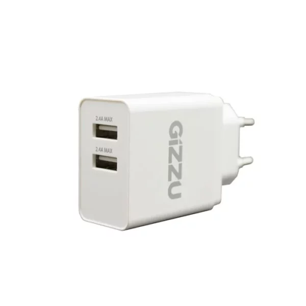 GIZZU Wall Charger Dual USB Port 3.4A - White (GrimworX)