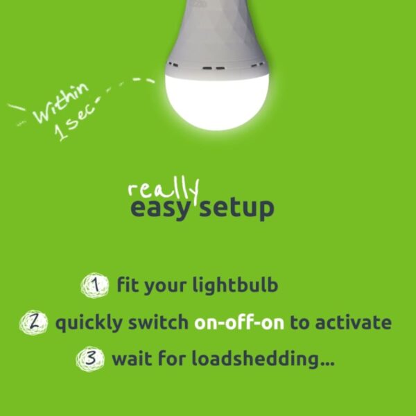 Gizzu Everglow Rechargeable Warm White Emergency LED Bulb - Screw-In - Image 4