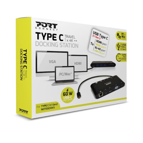 Port USB Type-C 3 x USB3.0|1 x Aux|12 x Micro+SD Card Reader|1 x Mini DP|1 x RJ45|1 x HDMI|1 x VGA|1 x Type-C PD Dock - Black - Image 3