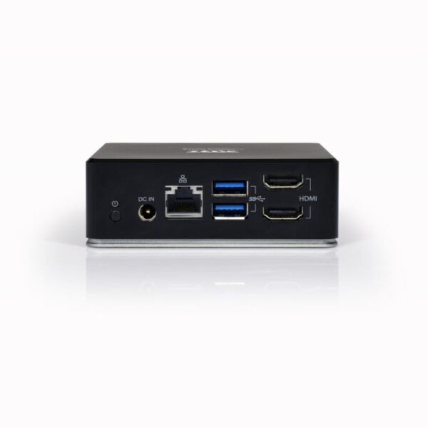 Port USB Type-C to 1 x RJ45|2 x USB3.1 Gen1|2 x HDMI|1 x Type-C|1 x USB3.1 Gen1 | Apple Charging 2.4A|1 x Aux Dock - Black - Image 4