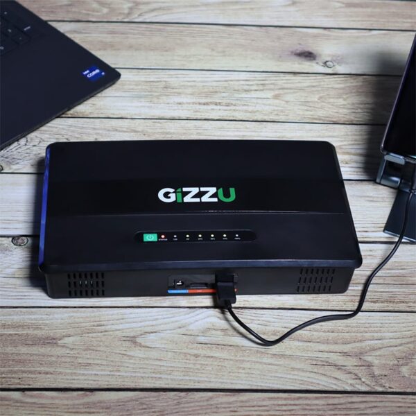 GIZZU 100W 46Wh 14400mAh Mini POE DC UPS LifePO4 - Black (GrimworX-1) - Image 3