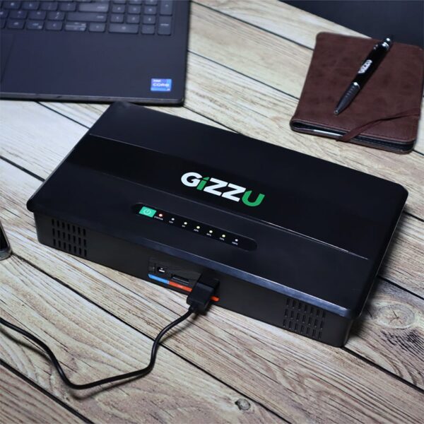 GIZZU 100W 46Wh 14400mAh Mini POE DC UPS LifePO4 - Black (GrimworX-1) - Image 4