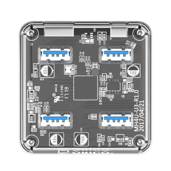 ORICO 4 Port USB Hub Transparent 1M - Image 2