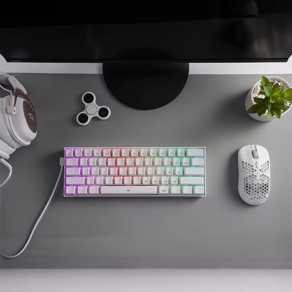 REDRAGON DRAGONBORN Wired Mechanical Keyboard RGB67Key Design - White - Image 7