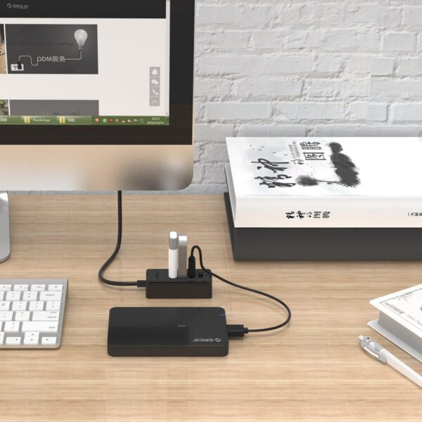 ORICO 4 Port USB2.0 Hub Black|Micro USB Power Adapter Not Included - Black - Image 5