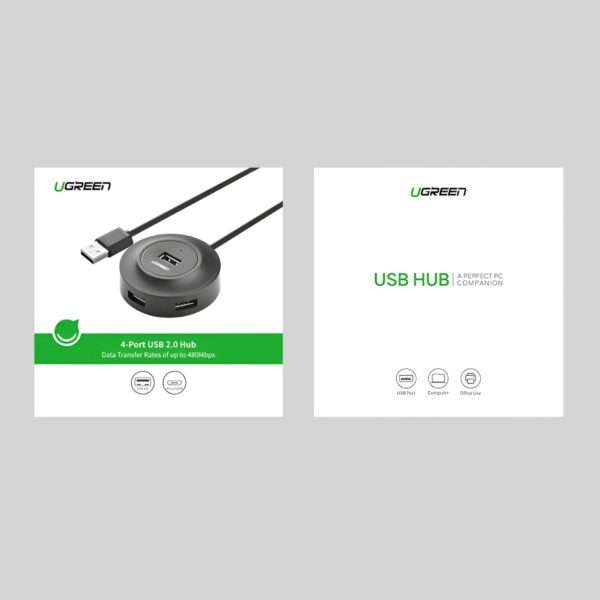 UGREEN 4-IN 1 USB 2.0 Hub (20777) - Black - Image 5