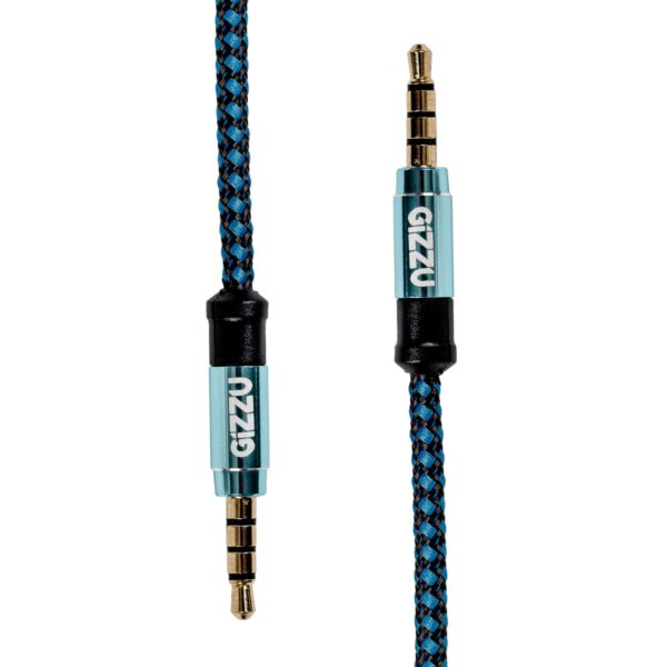 Gizzu 3.5mm AUX Cable 1.5m - Black/Blue - Image 2