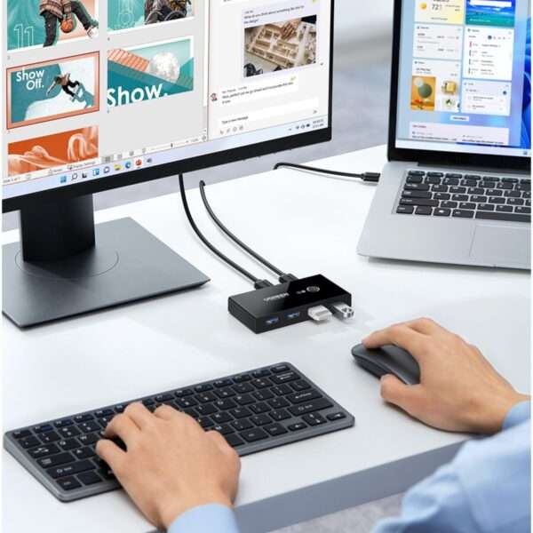 UGREEN USB 2.0 4-Port Switch Box, with 1.5m USB Cables - Image 4