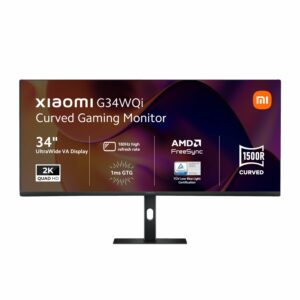 Xiaomi G34WQi 34″ 1440p UltraWide VA Curved Gaming Monitor (180Hz, 1ms, 21:9, HDMI/DP, AMD FreeSync, and 1500R Curve)