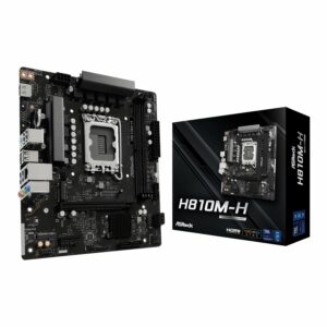 ASRock H810M-H Intel LGA1851 Micro ATX Motherboard – Black