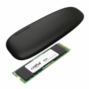 Asus Cobble M.2 SSD Type-C Enclosure and Crucial E100 2TB NVMe Bundle – Black