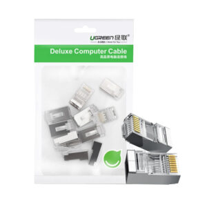UGREEN NW111 RJ45 Cat6 Ethernet Network Head 100 Pack – Silver/Transparent