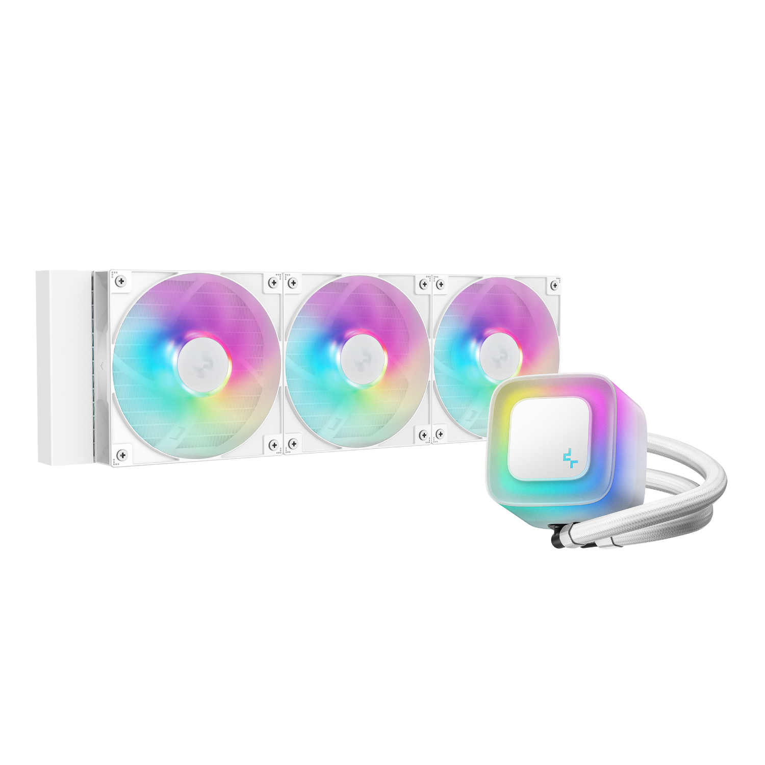 DeepCool LE360 V2 ARGB 360mm AIO Liquid Cooler - White - Image 2