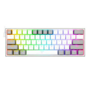Redragon K617 FIZZ 60% Wired RGB Gaming Keyboard – White/Grey