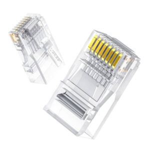 UGREEN Cat6 RJ45 Modular Plugs – Transparent with Gold Contacts (10 Pieces)