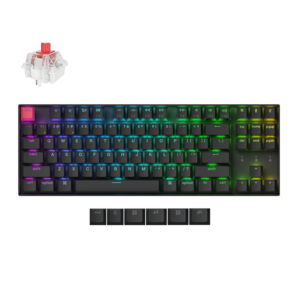 Keychron K8 QMK 80% TKL Wireless Mechanical Keyboard V2 Red Switches – Black