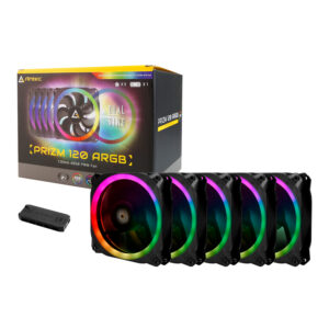 Antec Prizm 120 ARGB Case Fan 5 Pack + Controller – Black