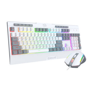 Redragon S151 Wired RGB Gaming Keyboard and Mouse Combo – White and Grey