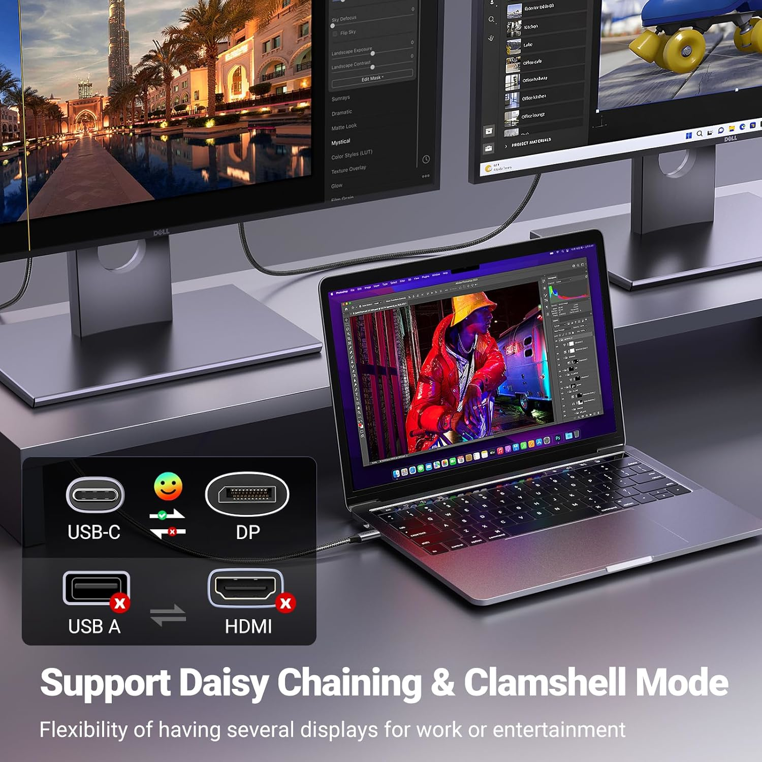 UGREEN USB Type-C to DisplayPort 1.4 Cable 1m - Image 3