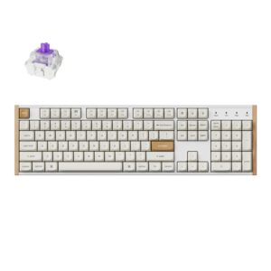 Keychron K10 HE Special Edition Full-size Hot-Swap Gateron Dbl-Rail Nebula Switch RGB Wireless Keyboard – White (Wood + Al)